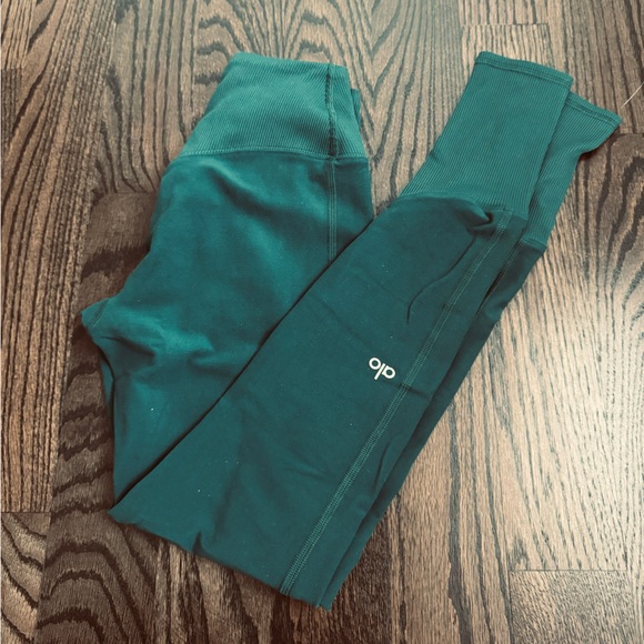 ALO Yoga Pants Jumpsuits Forest Green Alo Yoga Tights Leggings Poshmark